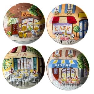 Avon Charming Cafes Collection Set of 4 Plates